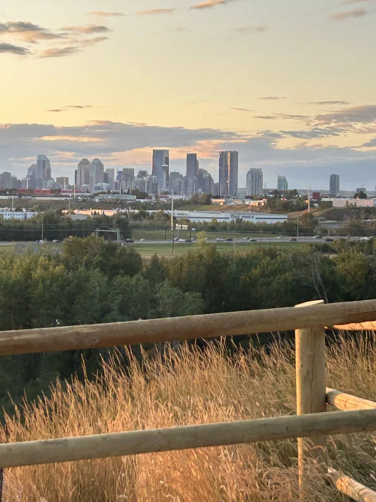 Calgary skyline with the Rocky Mountains