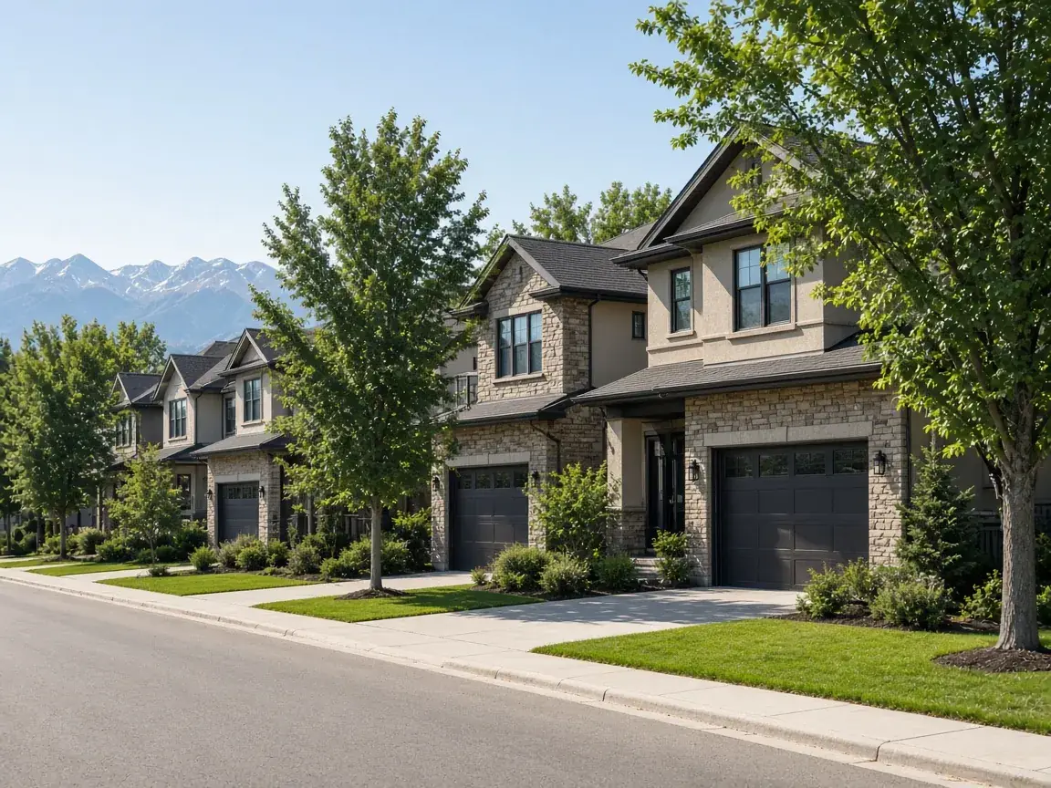 Calgary-area family homes with the Rockies in the distance