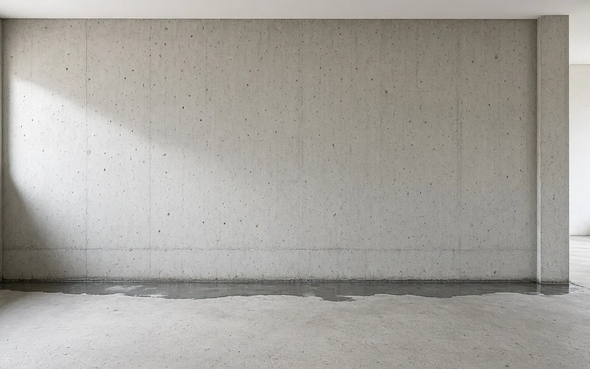 Water seeping in at the floor-wall joint